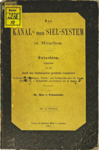 Titelblatt des 1869 erschienenen Gutachtens zum Kanal- oder Siel-System der Stadt München